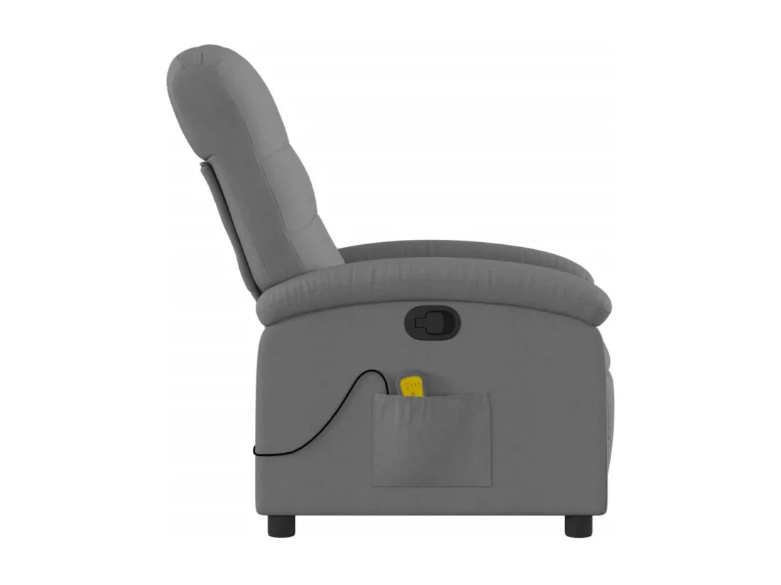Fauteuil massant inclinable Gris foncé Tissu