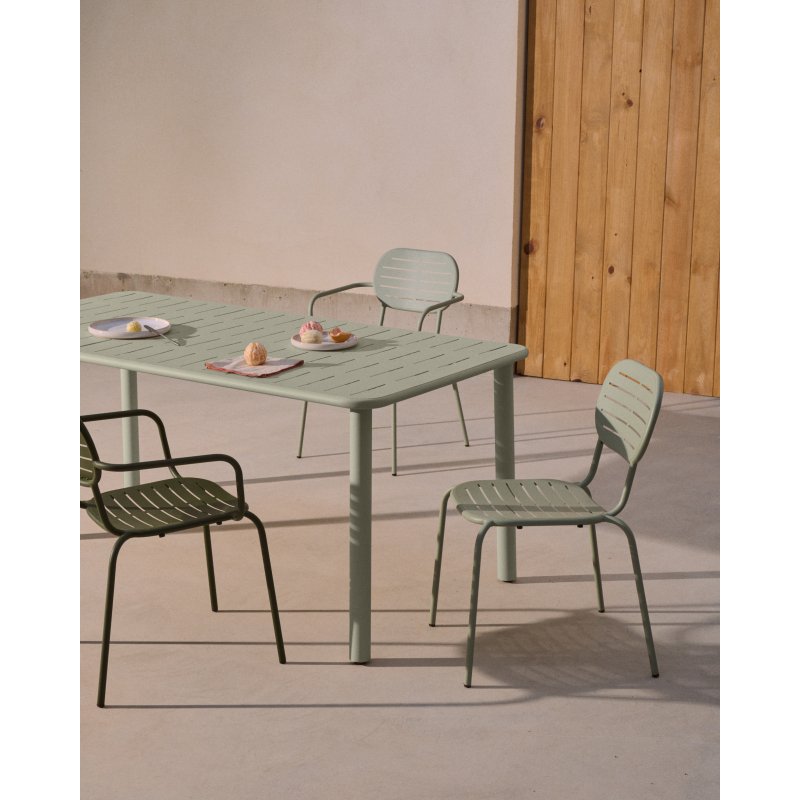 Table d’extérieur Brai en acier galvanisé turquoise 180 x 90 cm