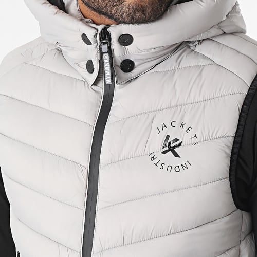 Doudoune Capuche Sans Manches Gris