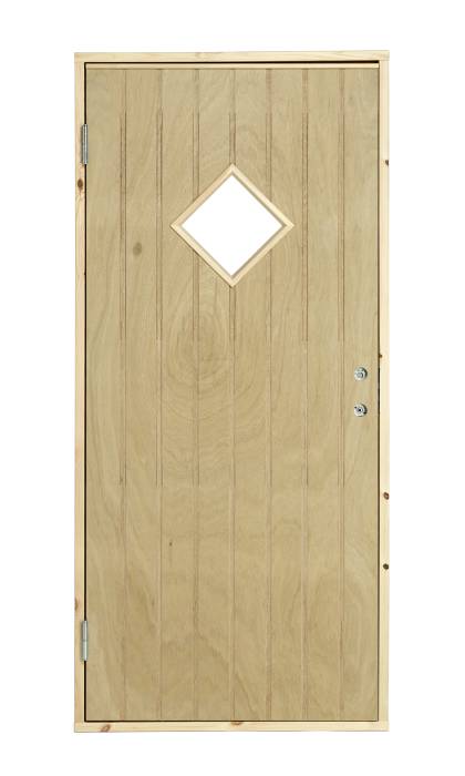 Udhusdør m/rude venstrehængt 94,8 x 205 cm
