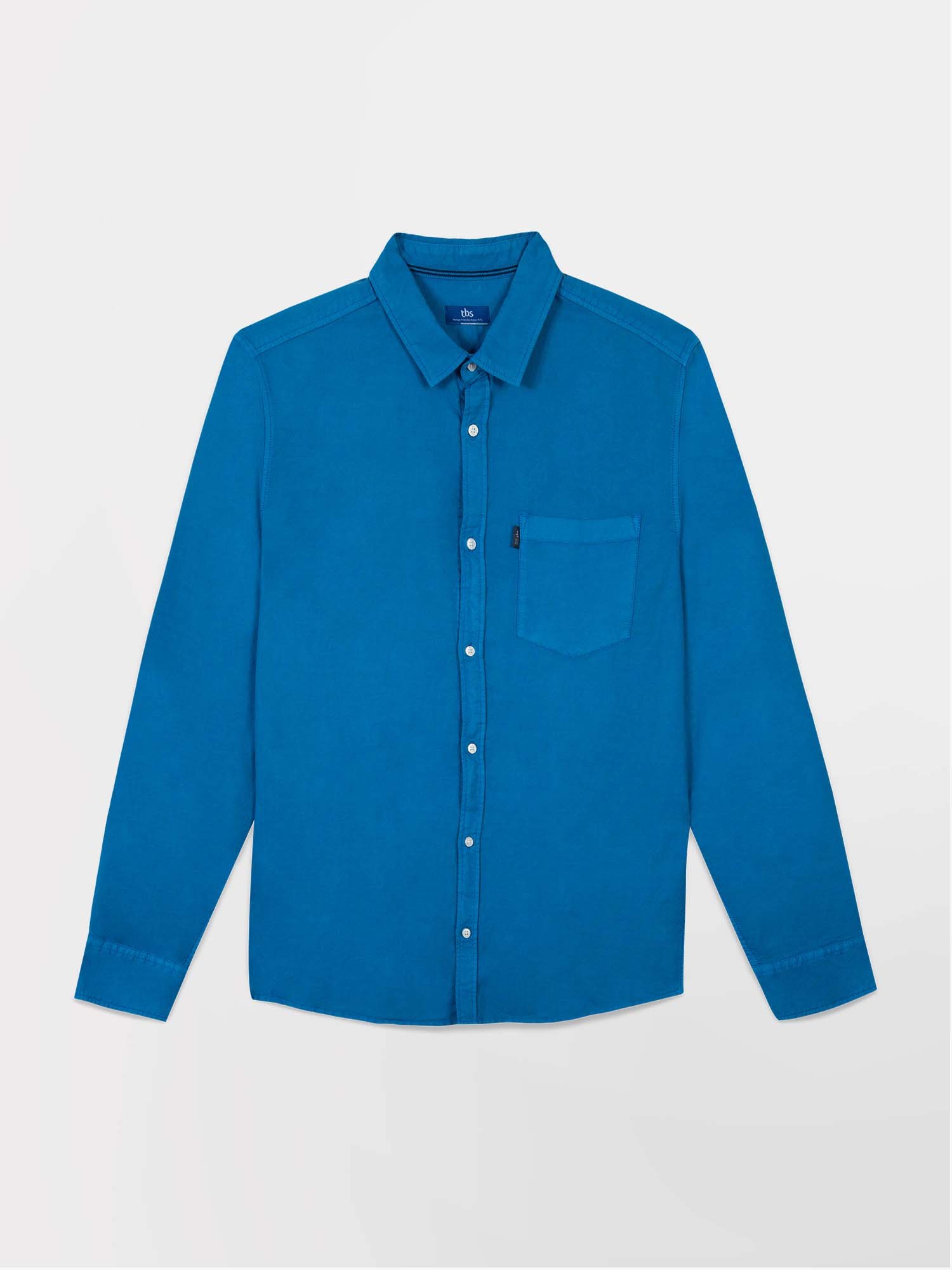 Chemise Homme Manches Longues Coton Bleu