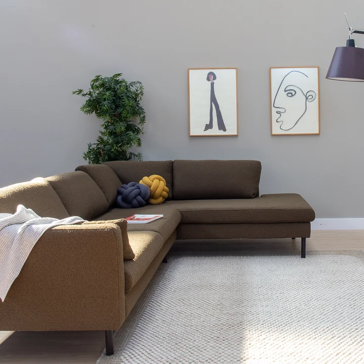 Nuuck - Mette Ecksofa, 282 x 92 cm, Recamiere rechts, hellgrau