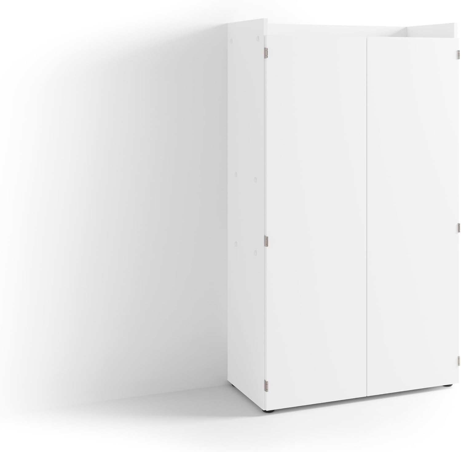 byLIVING Sekretär Janne/Sekretär matt weiß/Office-Schrank mit 2 Türen/platzsparend/Grifflos/B 80, H 141, T 40 cm