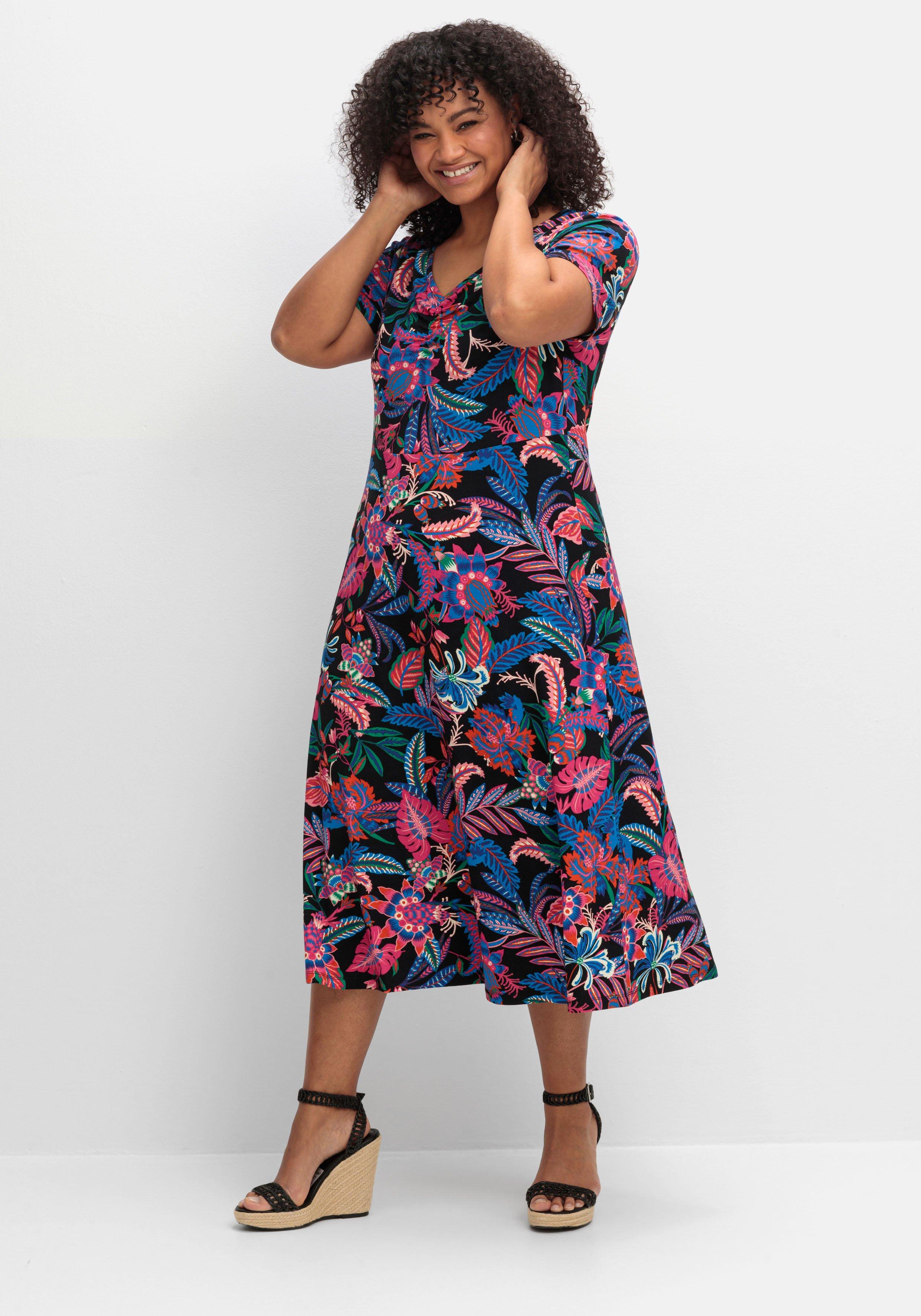 Jerseykleid mit Blumendruck