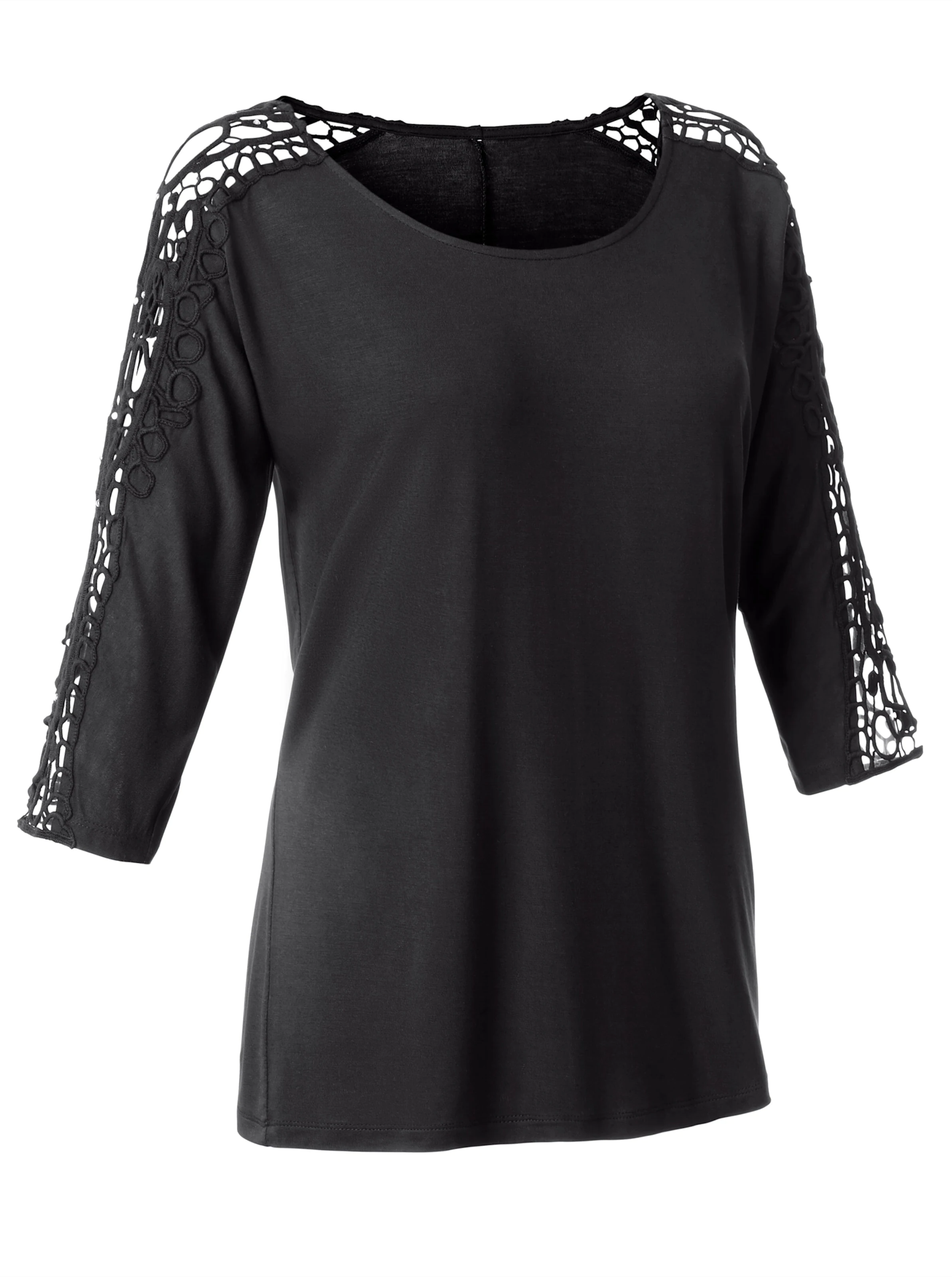 Spitzenshirt in schwarz