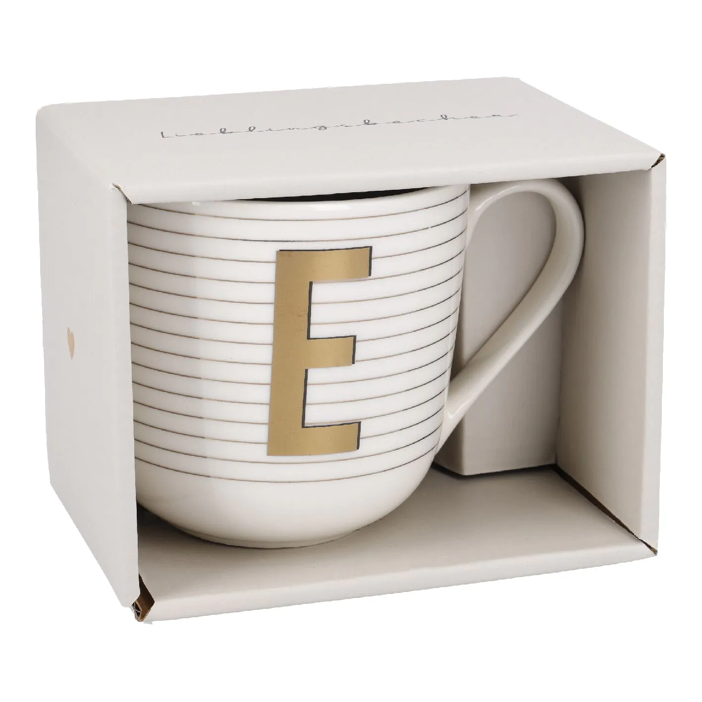 Becher mit Buchstabe E