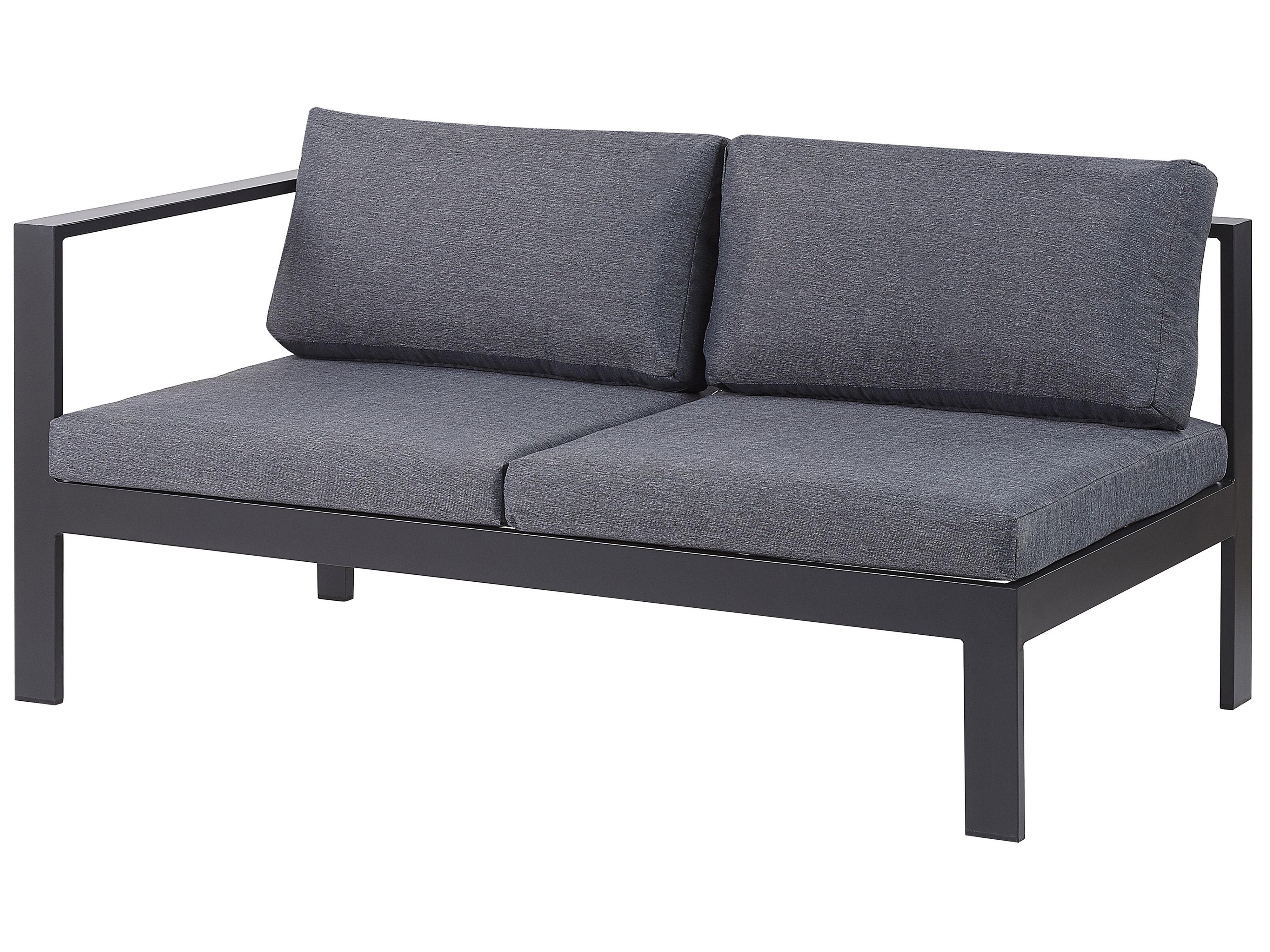 Tuin hoekloungeset met tafel 5-zits MESSINA linkszijdig Metaal Zwart