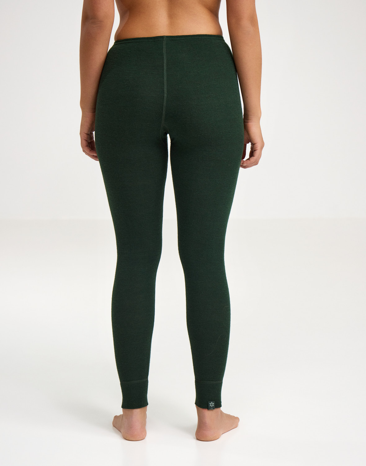 Legging van merinowol voor dames in Kersthart