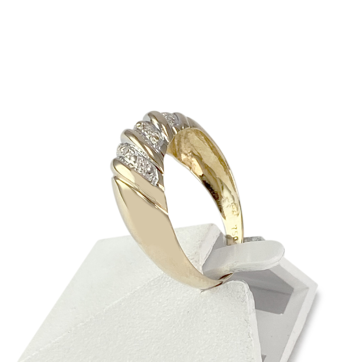 Bague d'occasion or 750 jaune et rhodié diamants