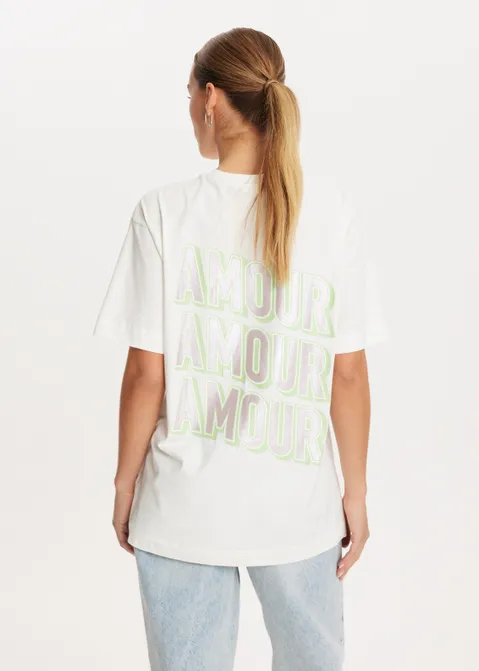 T-shirt met print amour off-white (WIT.O)