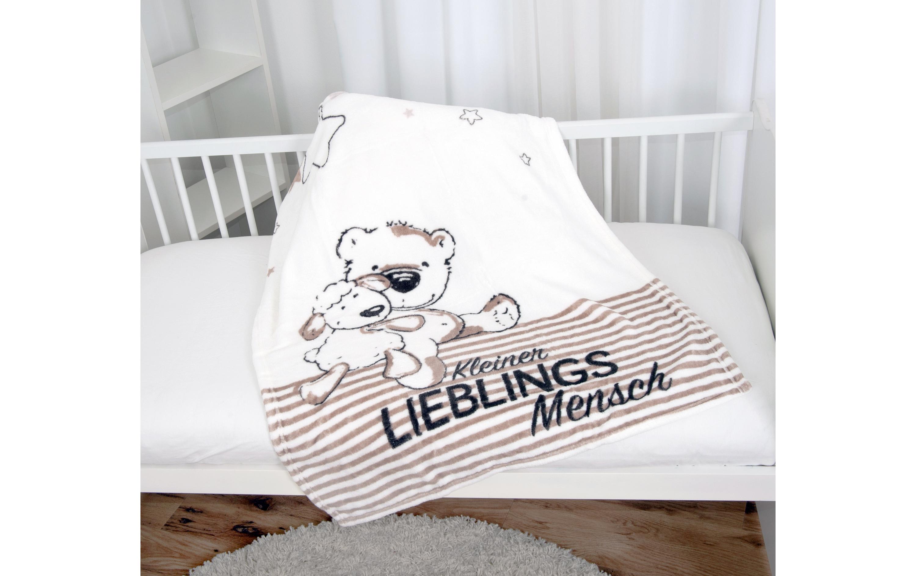 Kuscheldecke Lieblingsmensch 75 x 100 cmMicrofaser-Flauschdecke für Babys