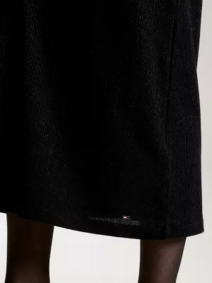 Vestido midi metálico sem mangas e de corte justo