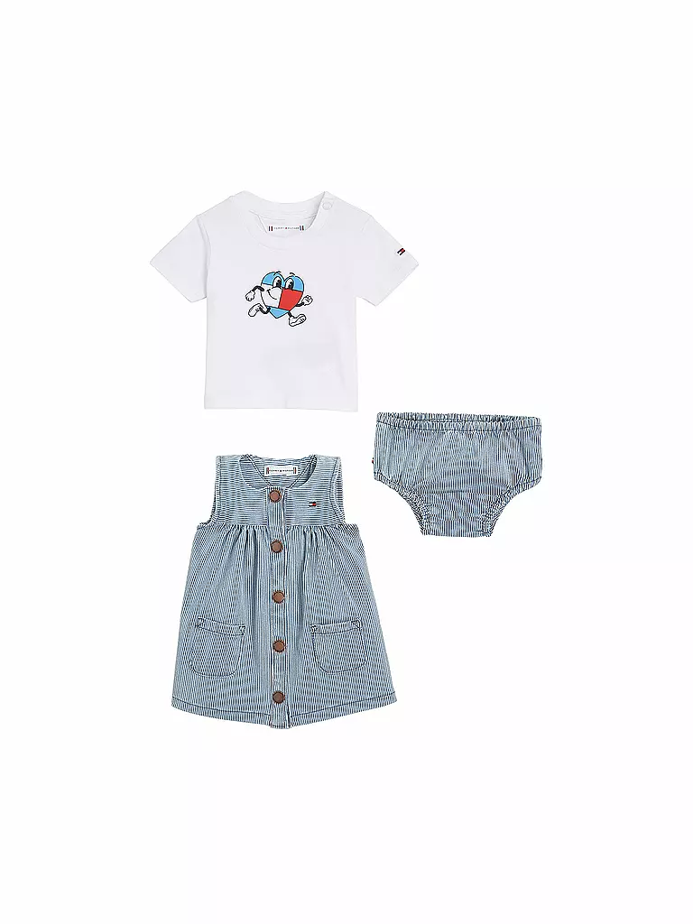 TOMMY HILFIGER Baby Set Kleid T-Shirt Slip  blau