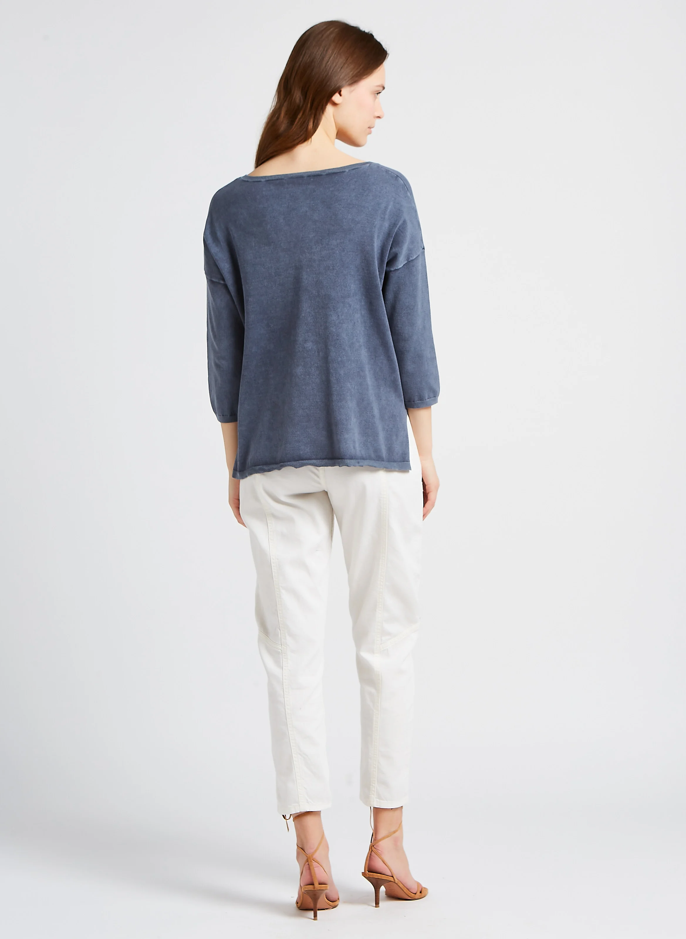 OMNY - Pantalon droit en coton| Blanc