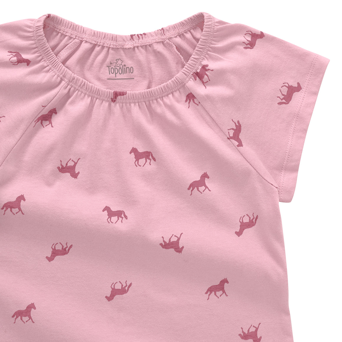 Topolino Mädchen T-Shirt mit Pferde-Allover rosa