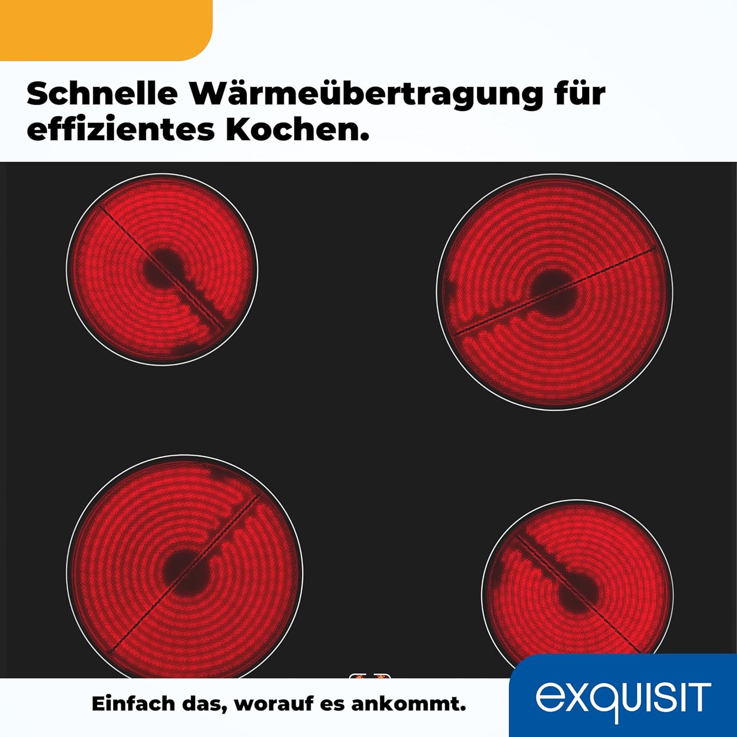Exquisit Herd-Set EHE256-U-020-Set schwarz | EEK: A | 59,0 l Garraum | Glaskeramik Kochfeld | Herd-Set 60 cm