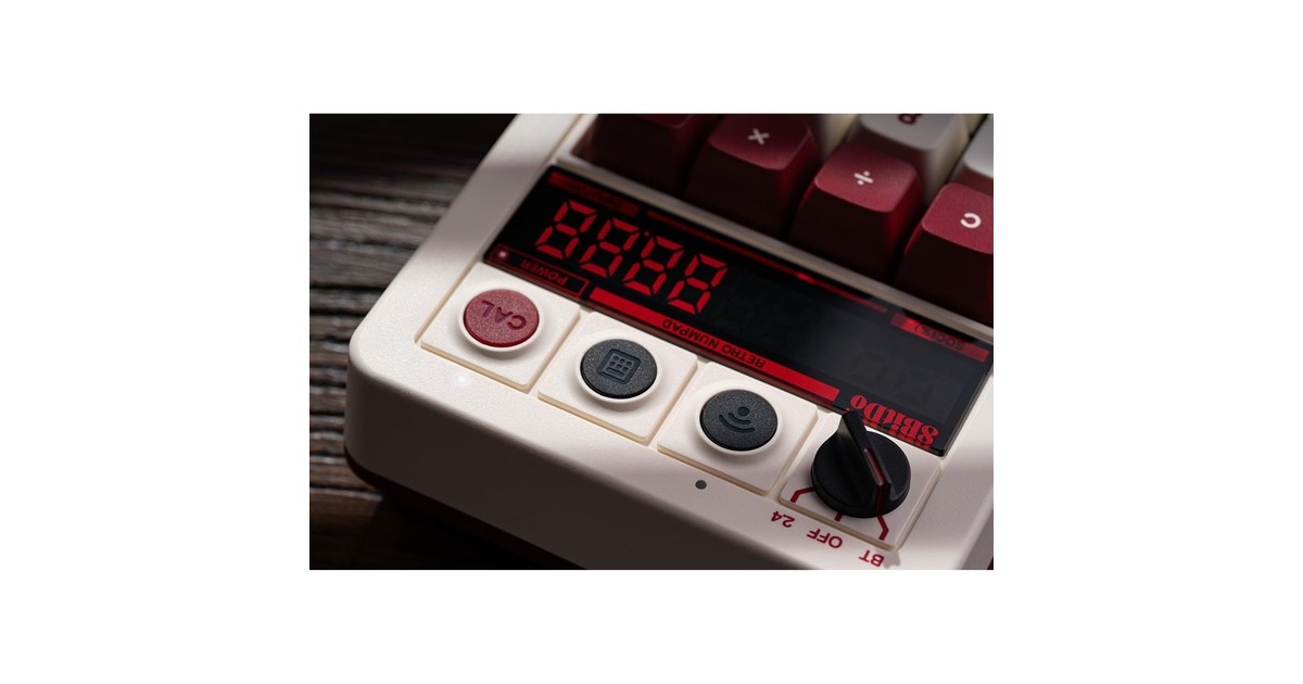 8BitDoFamicom Bundel, gaming toetsenbord  (Beige/rood, US lay-out, Kailh Box White, USB / 2,4 GHz / Bluetooth)