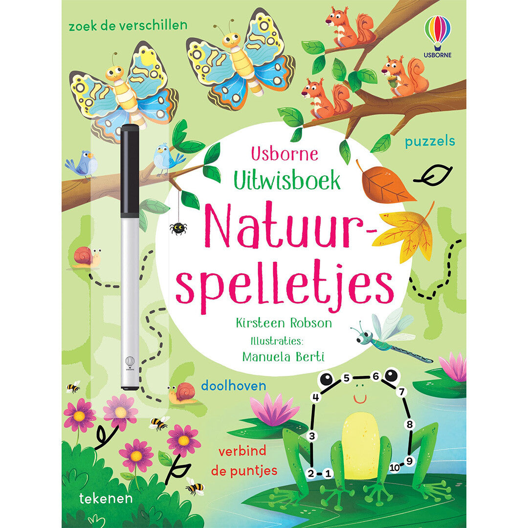 Uitgeverij usborne uitwisboek natuurspelletjes