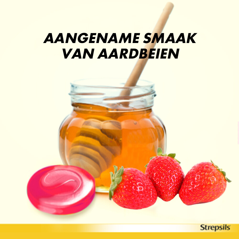 Strepsils Zuigtabletten Aardbei Suikervrij24 tabletten