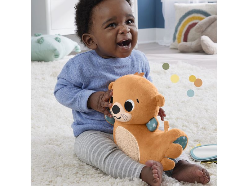 Fisher-Price 2-in-1 Bauchlage Otter Plüschspielzeug mit 2 Spielmöglichkeiten