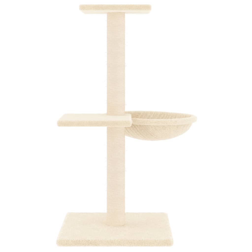 arranhador para gatos vidaXL com postes de sisal, creme, 72 cm