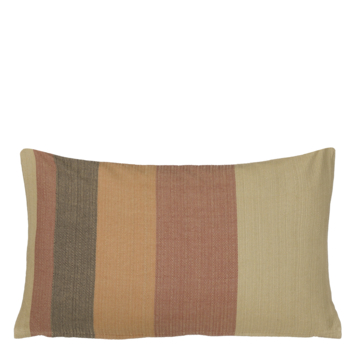 Kussen streep motief aardetinten 55 x 35 cm