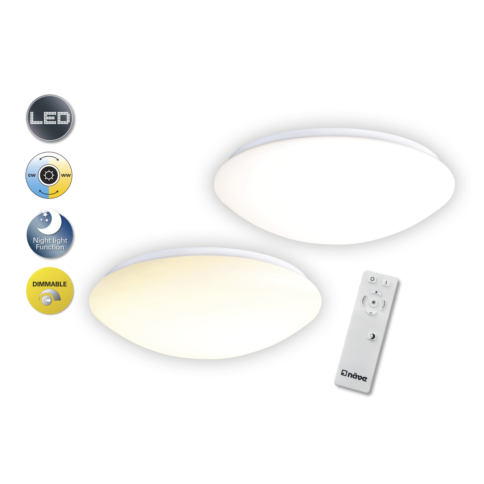 LED-Deckenleuchte BERN - weiß - dimmbar
