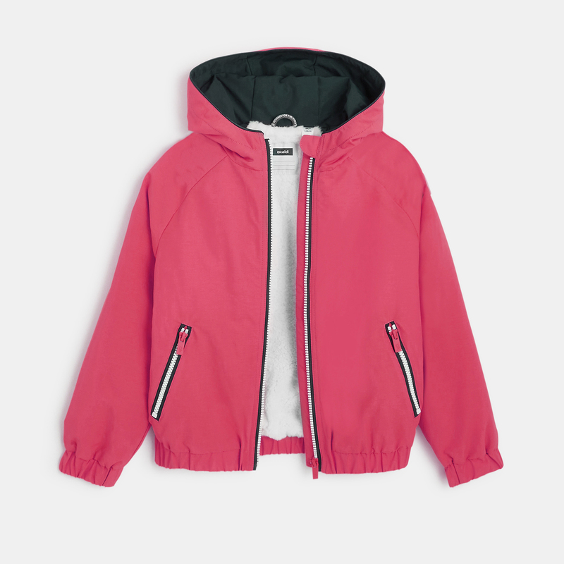 Blouson doublé déperlant rose fille