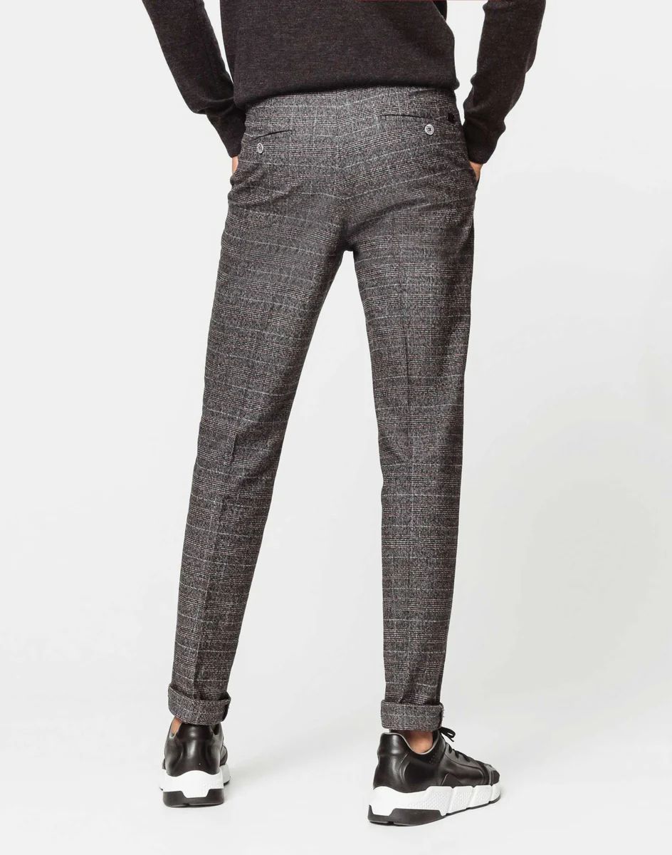 Pantalon carreaux anthracite