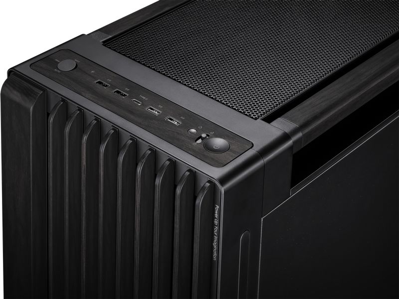 ASUS PC-Gehäuse ProArt PA602 Wood Edition Schwarz Eleganter Mid-Tower Gehäuse mit exzellentem Airflow