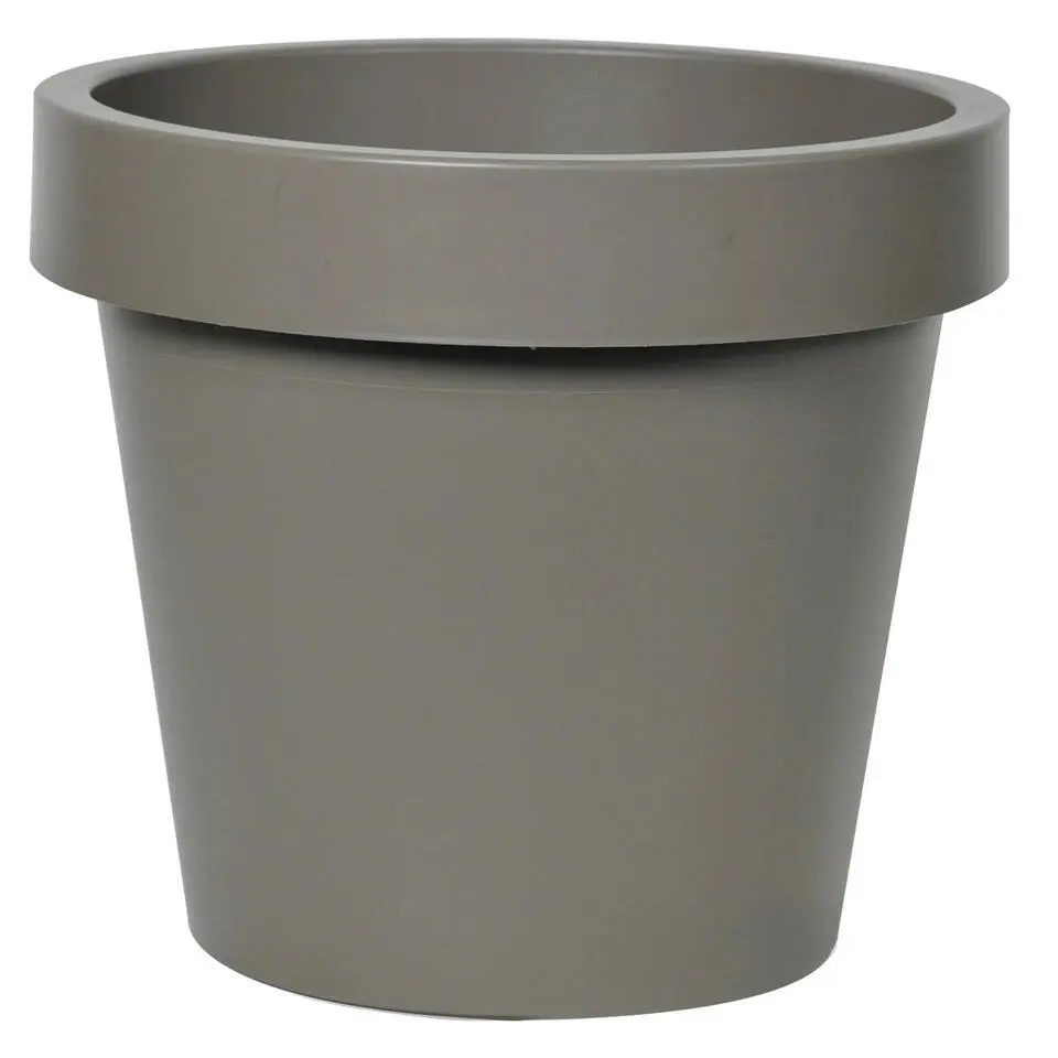 Mega Collections Plantenpot/bloempot - kunststof - taupe - D30 cm