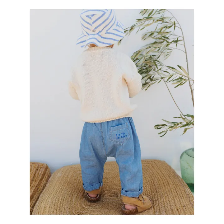 Búho Bob Rayé Eponge Bébé | Bleu ciel
