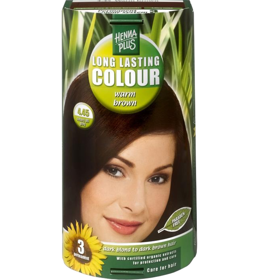Hennaplus Long Lasting Colour 4.45 Warm Brown (100 ml)