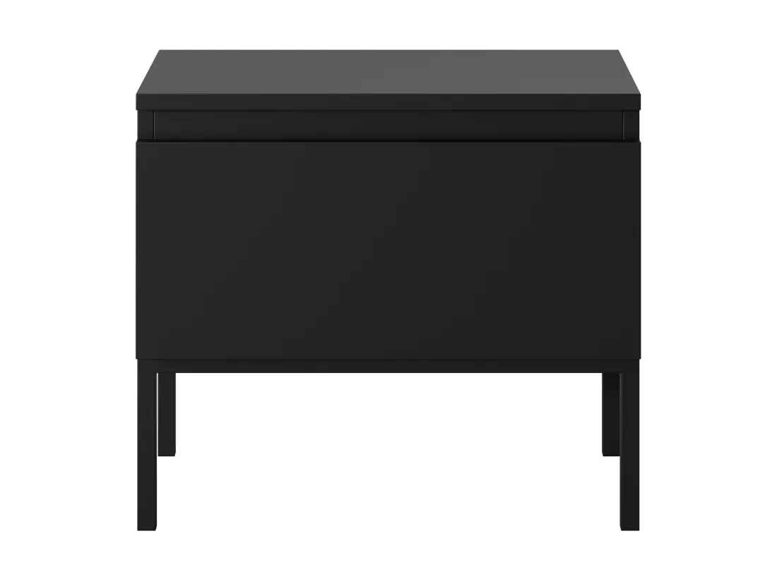 Table de chevet - noir avec pieds noirs - Bemmi