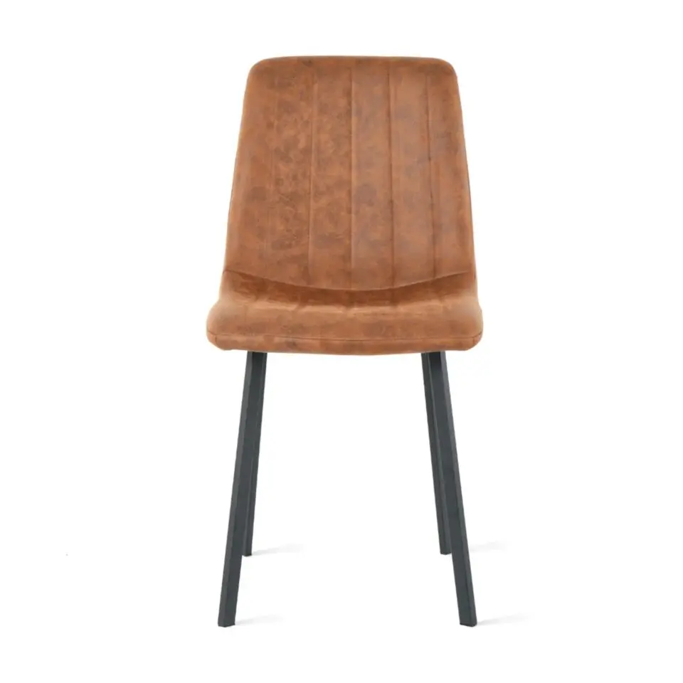 2x Eetkamerstoel Minsk - Microleder - Cognac