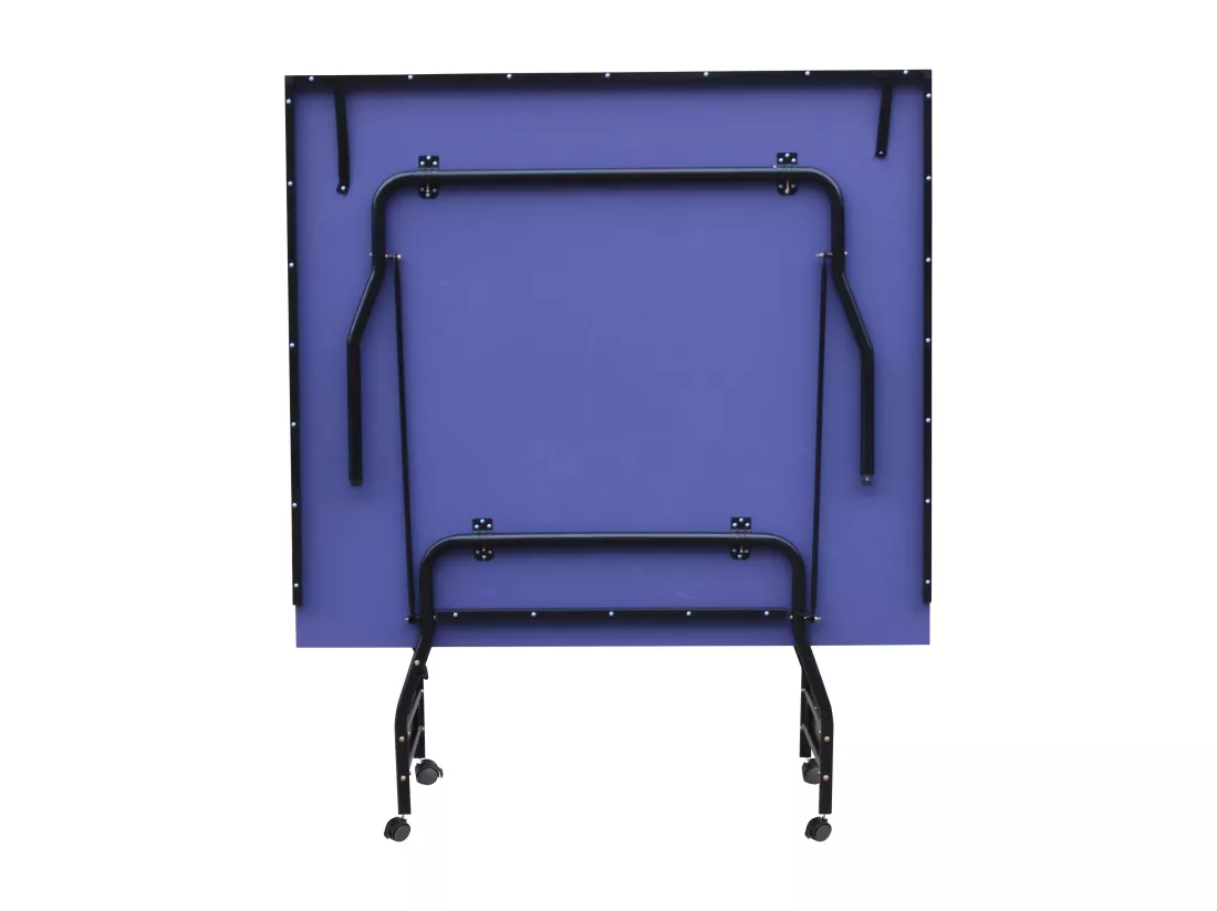 Table de ping-pong pliable à roulettes avec accessoires - Bleu - L274 x P152.5 x H76 cm - GARRY