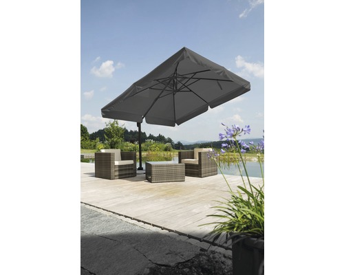 Schneider Rhodos zweefparasol, 300 x 300 x 273 cm, polyester 200 g/m², antraciet