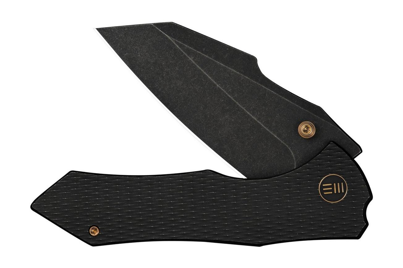 WE Knife High-Fin XL WE24010-1 Blackwashed CPM 20CV, Diamond Patterned Black Titanium, zakmes