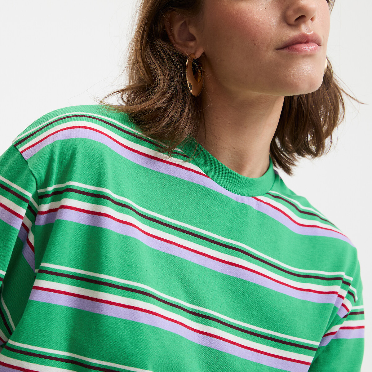 COLEÇÃO LA REDOUTE<br>Camiseta listrada com gola redonda e mangas curtas