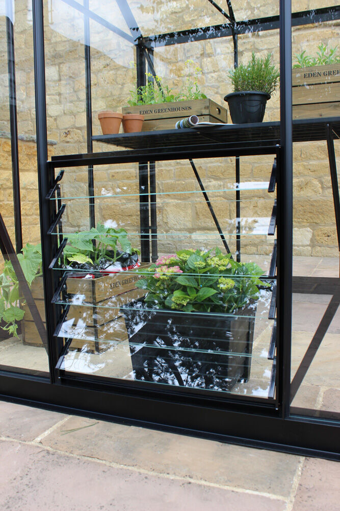 Eden Birdlip 48 - Tuinkas - zwart - 213x147.8x256 cm - Veiligheidsglas