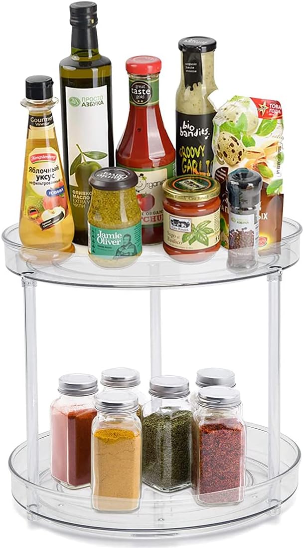 Plateau rotatif pour épices 2 étages transparent Vendos85