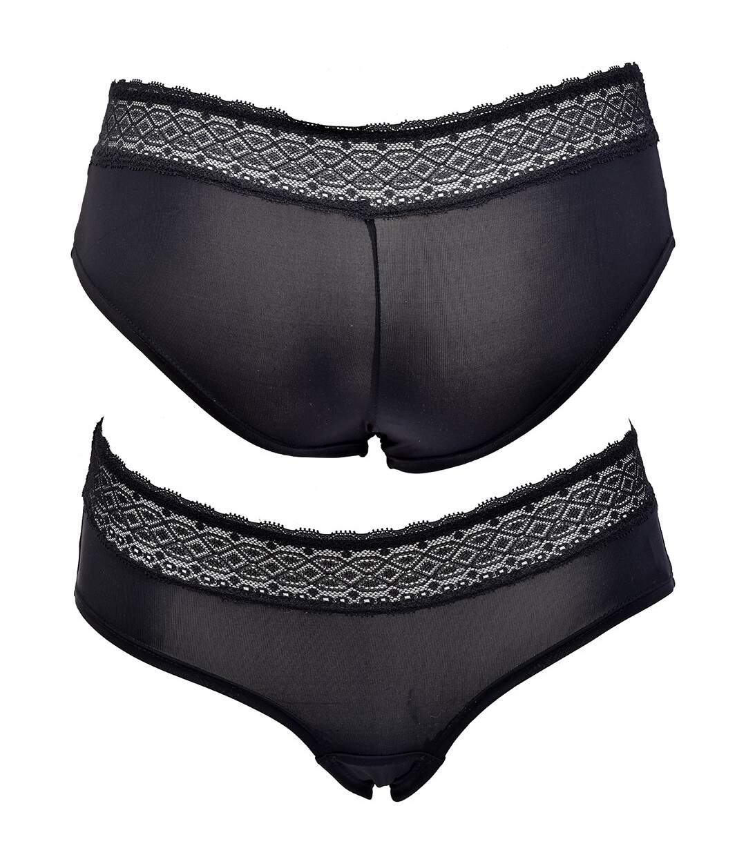 Culottes Femme INFINITIF avec Dentelle Pack de 6 Shorty Microfibre Dentelle 1193