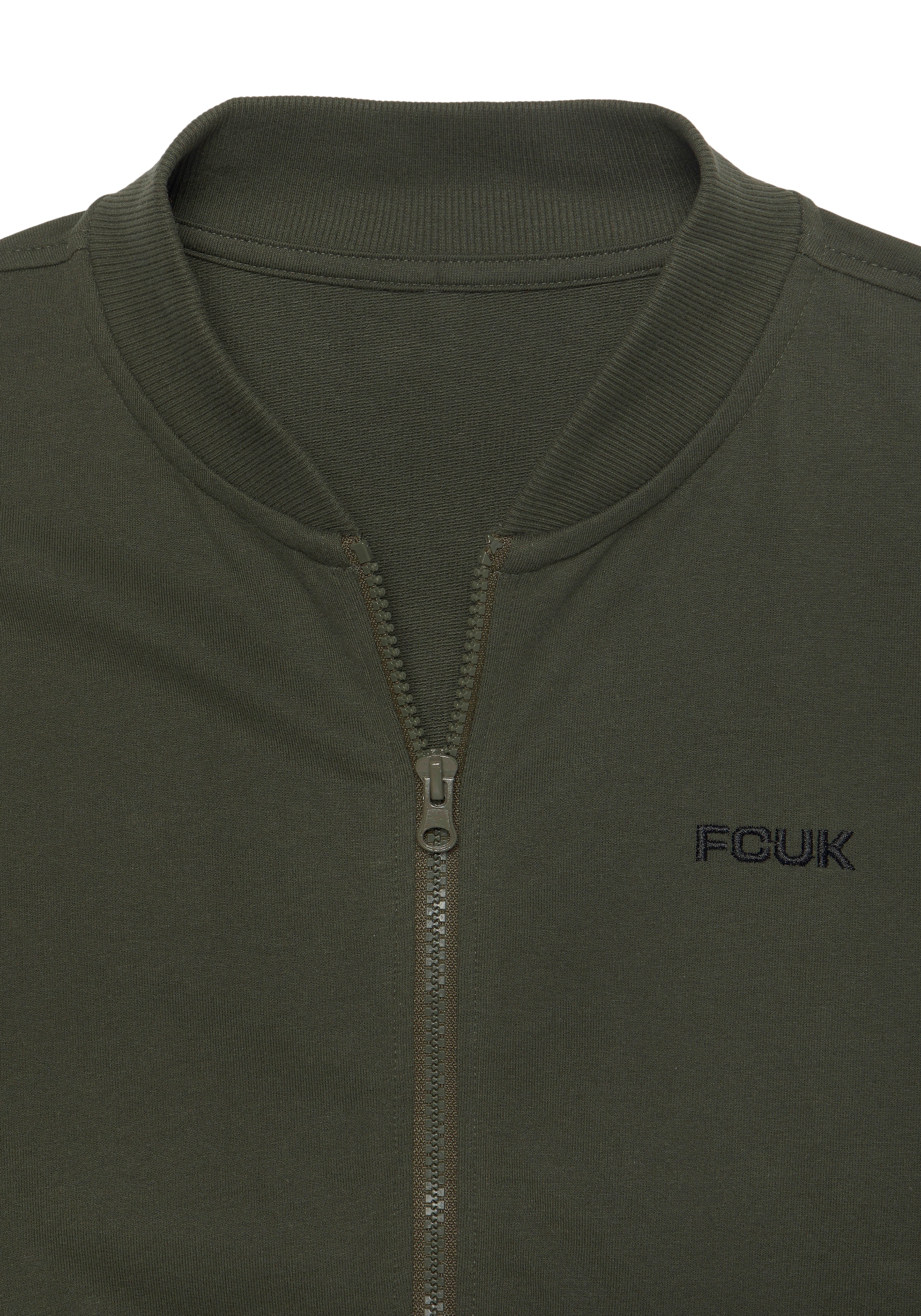 FCUK Sweatjacke , mit Kragen und durchgehenden Reissverschluss