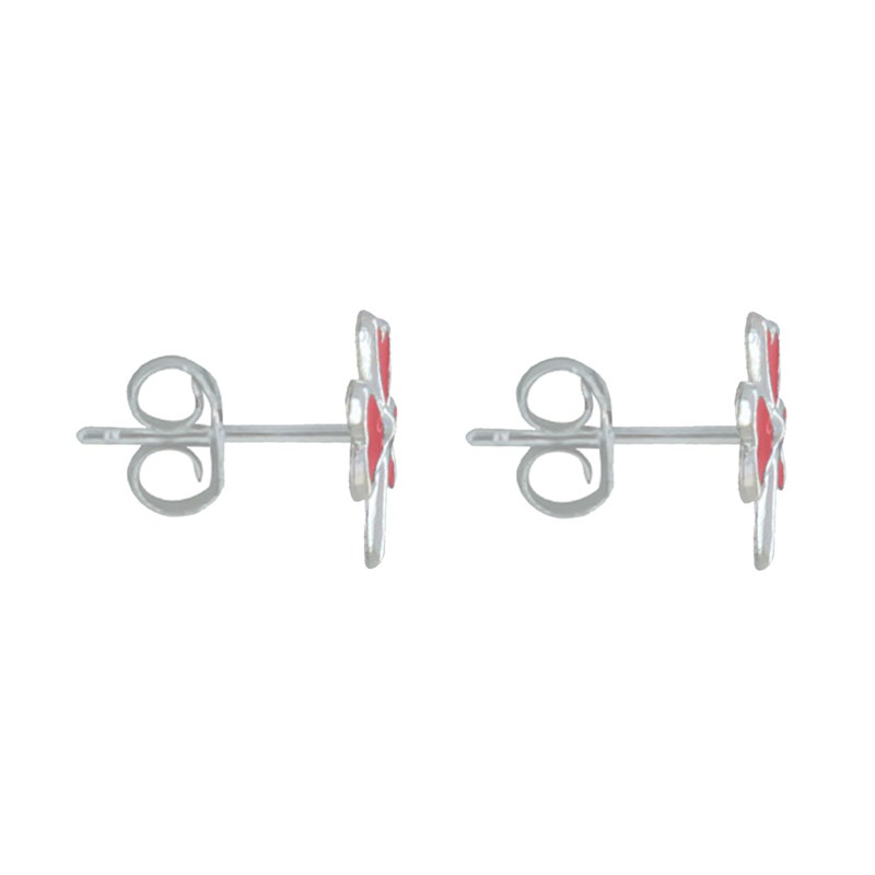 Boucles d'Oreilles Argent Trèfle Emaillée