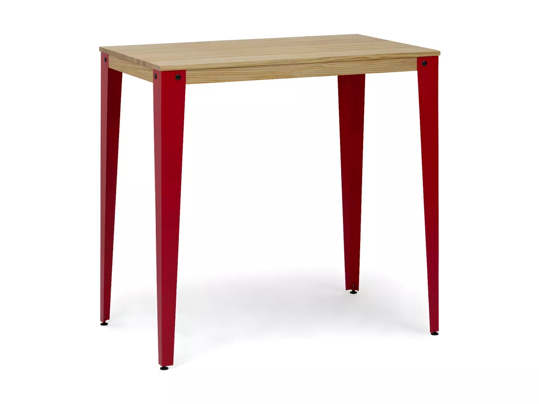 Table Mange debout Lunds 60X120x110cm Rouge-Naturel. Box Furniture