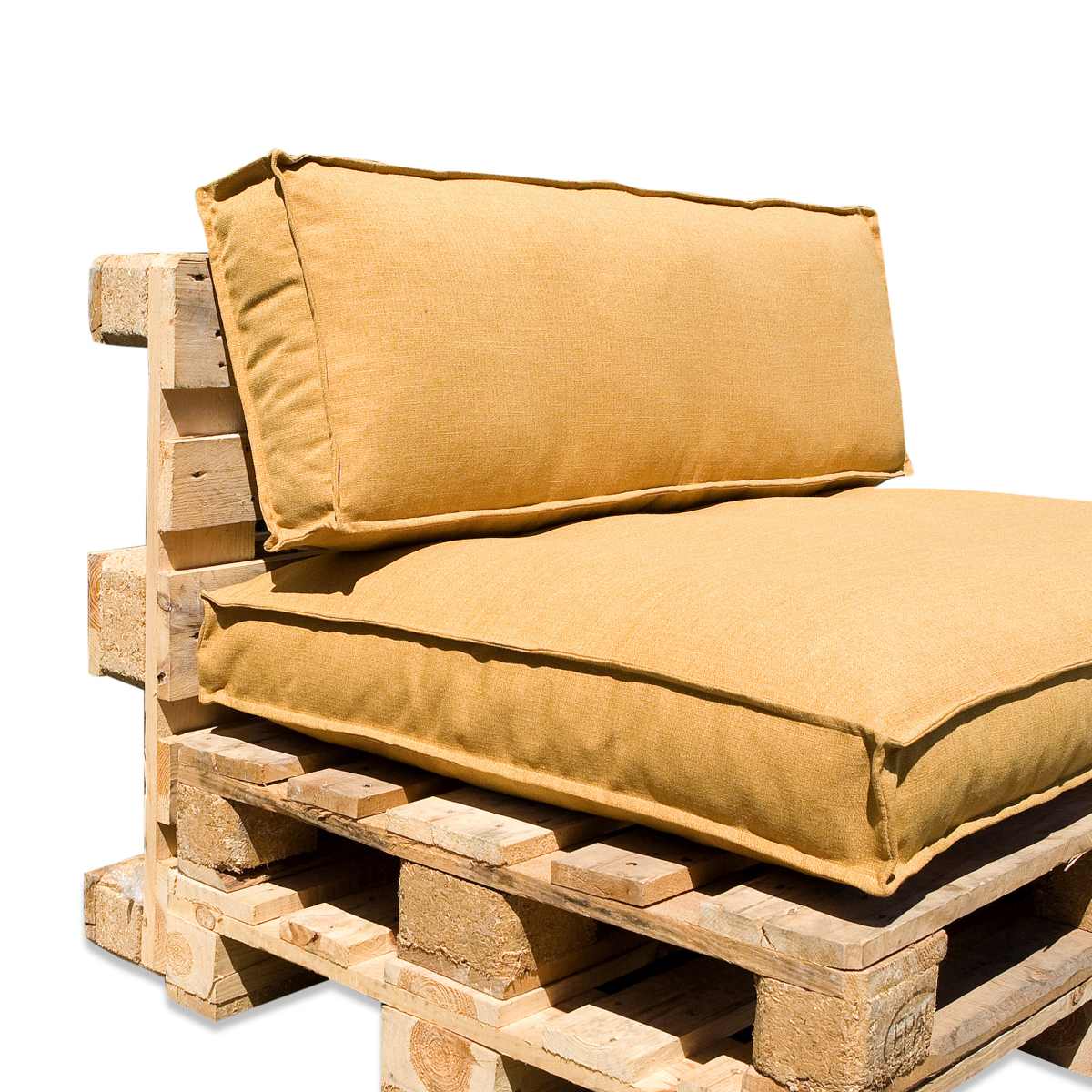 In the mood coussin de palette salvador - 120x80x12 cm - pe - jaune - set de 2