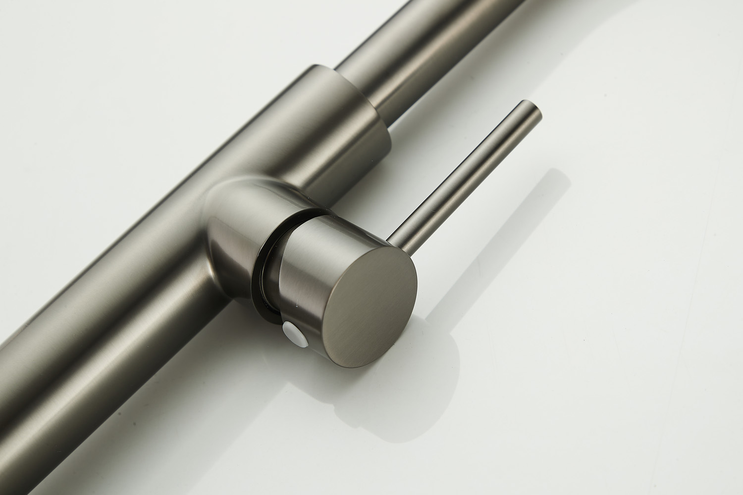 Saniclear Highriser hoge wastafelkraan met gebogen uitloop verouderd ijzer - gunmetal