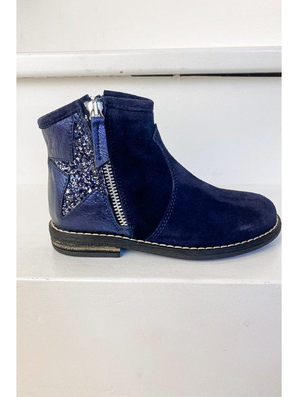 Bottines Fille Michelle Peau Nuit - Reqins