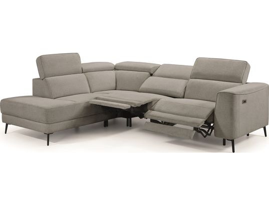 CONCEPT1 - Canapé tissu Mali 2 relax électrique gris angle gauche