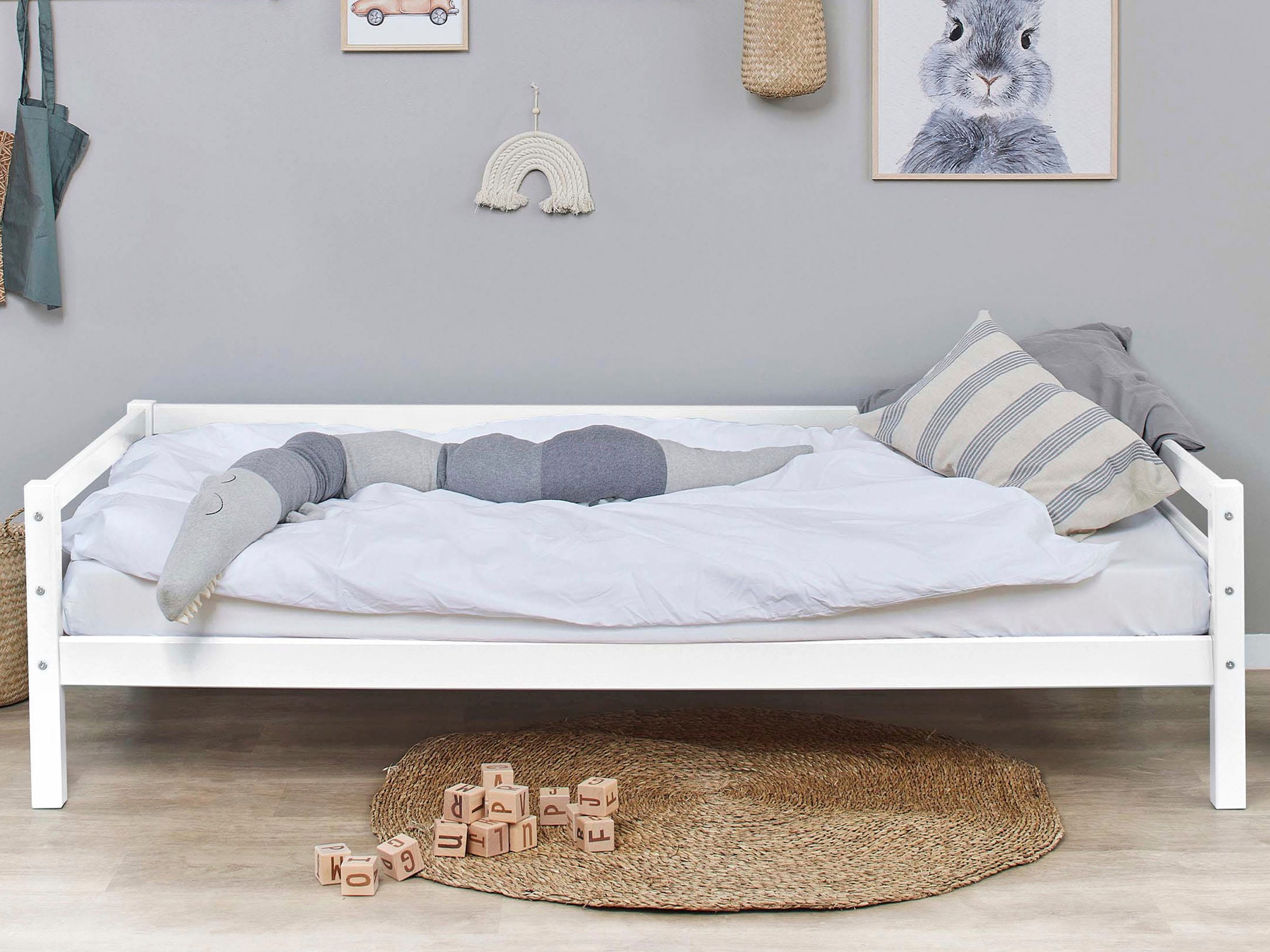 Hoppekids Daybett »Kinderbett ECO Dream, Einzelbett, Juniorbett 90x200« Bett,  Weiss, Grün, Blau, Rosa, Grau